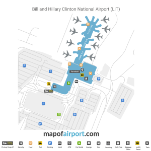 Map of Bill and Hillary Clinton National Airport (LIT)
