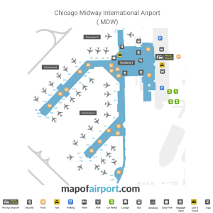 Map of Chicago Midway International Airport (MDW)
