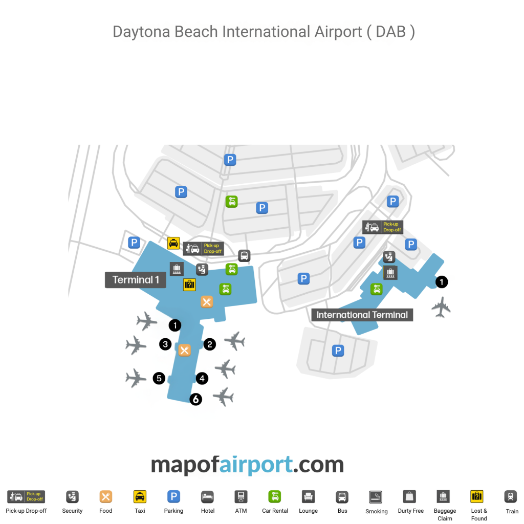 Map of Daytona Beach International Airport (DAB) Map of Daytona Beach International Airport (DAB)