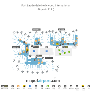 Map of Fort Lauderdale Hollywood International Airport (FLL)