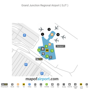 Map of Grand Junction Regional Airport (GJT)