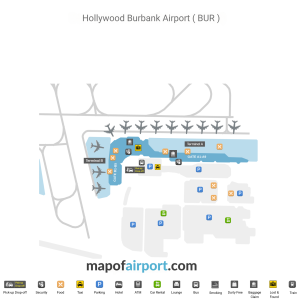 Map of Hollywood Burbank Airport (BUR)