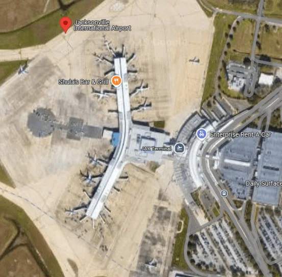 Map of Jacksonville International Airport (JAX) 4 Satellite view of Jacksonville International Airport
