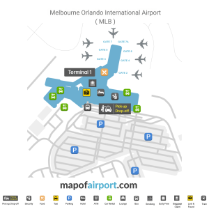 Map of Melbourne Orlando International Airport (MLB)