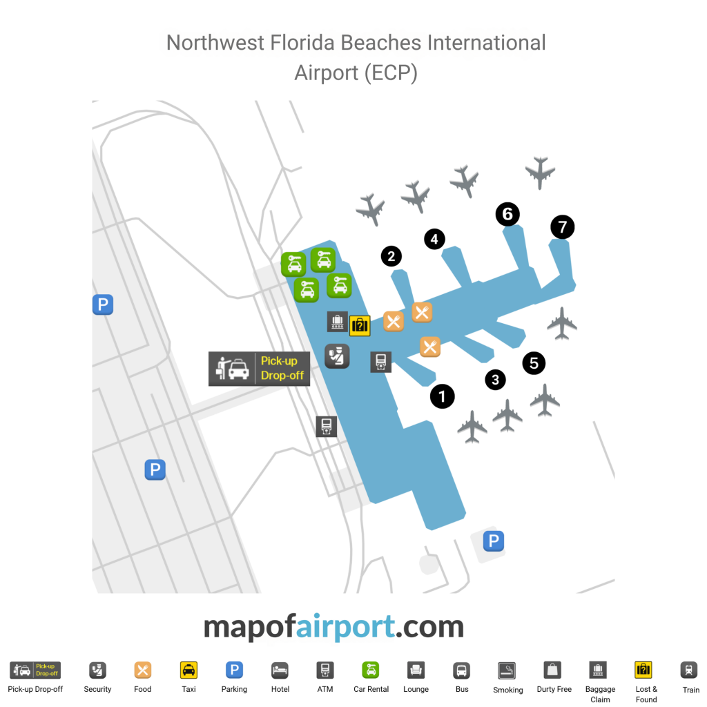 Map of Northwest Florida Beaches International Airport (ECP) Map of Northwest Florida Beaches International Airport (ECP)