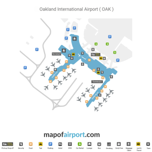 Map of Oakland International Airport (OAK)