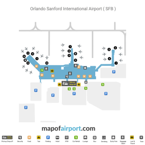 Map of Orlando Sanford International Airport (SFB)