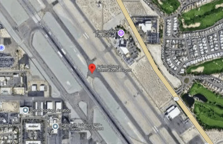 Map of Palm Springs International Airport (PSP) 4 Satellite view of Palm Springs International Airport