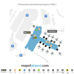 Map of Pensacola International Airport (PNS)