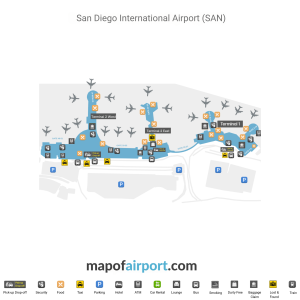 Map of San Diego International Airport (SAN)