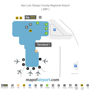 Map of San Luis Obispo County Regional Airport (SBP)