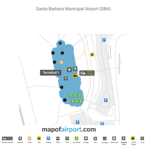Map of Santa Barbara Municipal Airport (SBA)