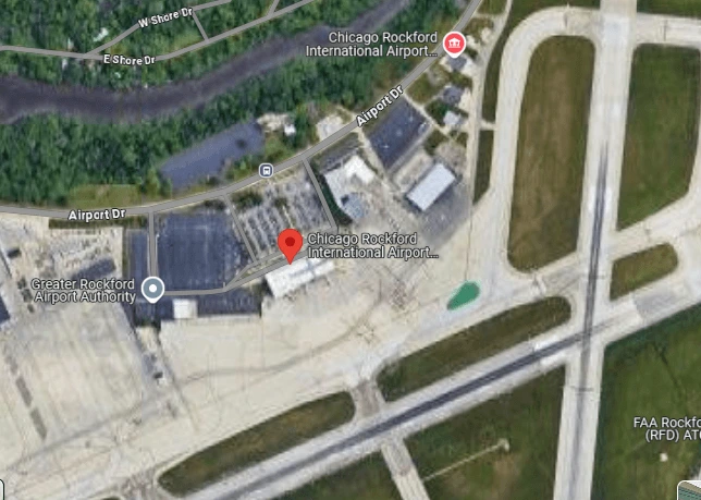 Map of Chicago Rockford International Airport (RFD) 4 Satellite view of Chicago Rockford International Airport