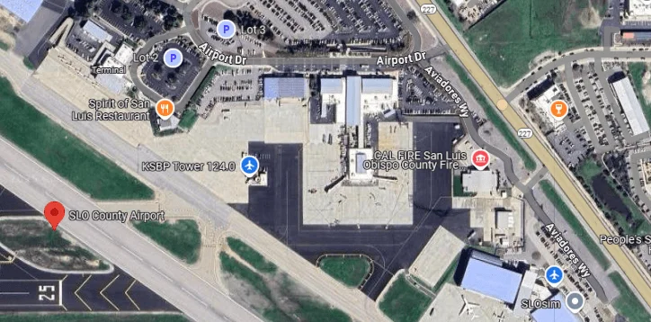 Map of San Luis Obispo County Regional Airport (SBP) 4 Satellite view of San Luis Obispo Airport