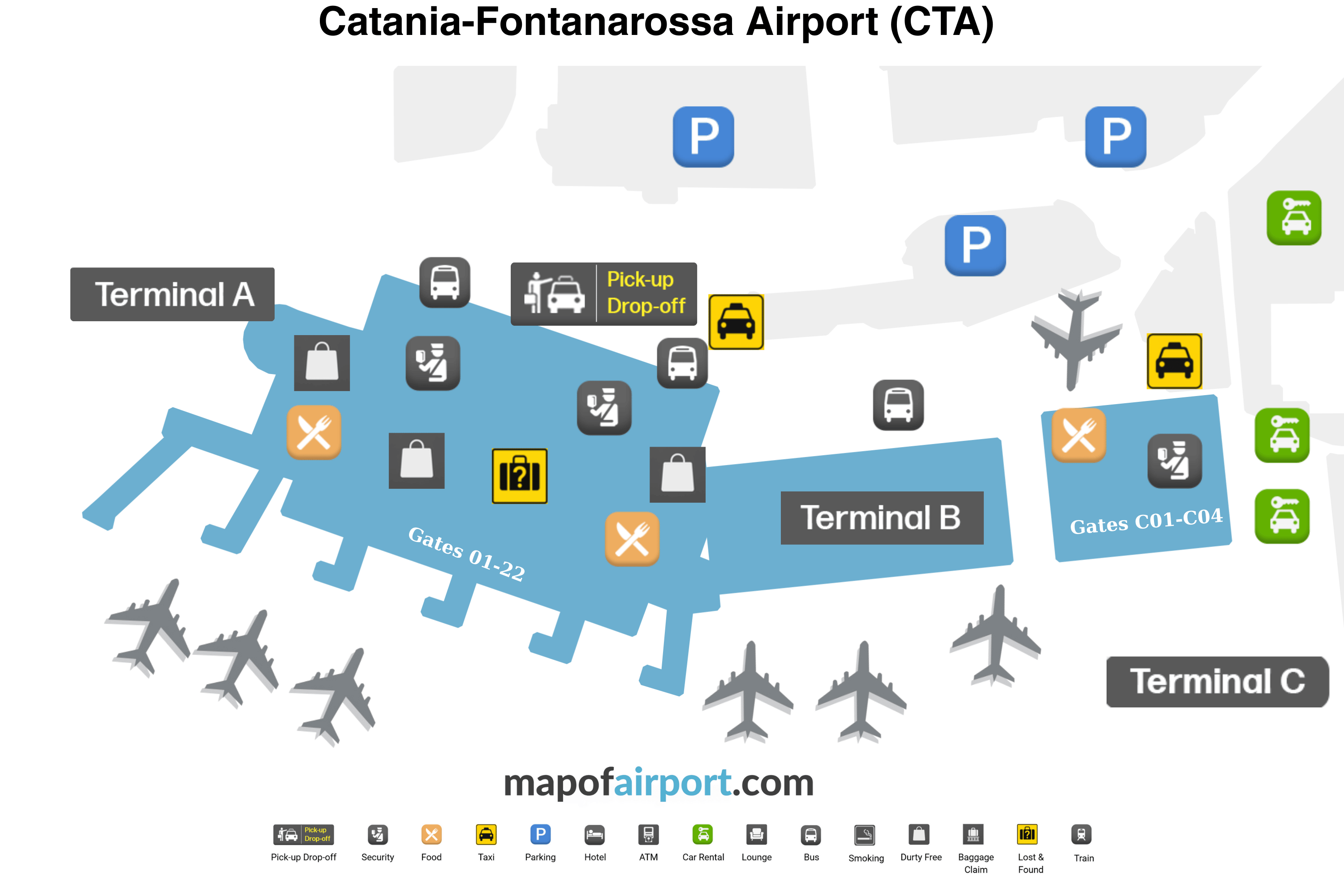 Map of Catania Airport (CTA)