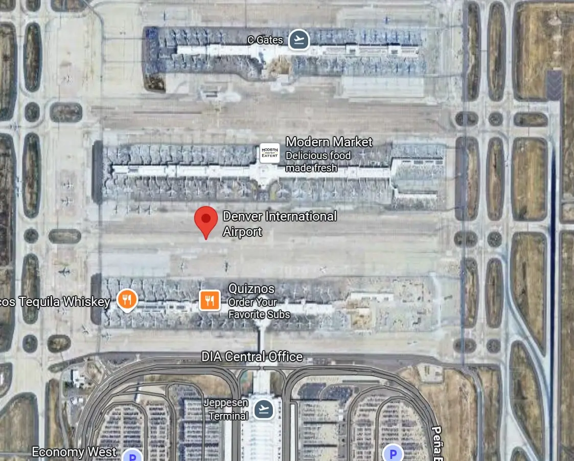 Map of Denver International Airport - Denver Airport Layout 4 Satellite view of Denver Airport
