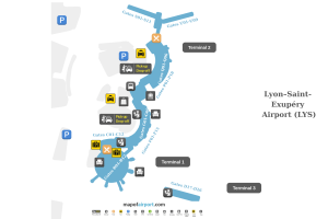 Map of Lyon-Saint-Exupéry Airport (LYS) Map of Lyon-Saint-Exupéry Airport (LYS)