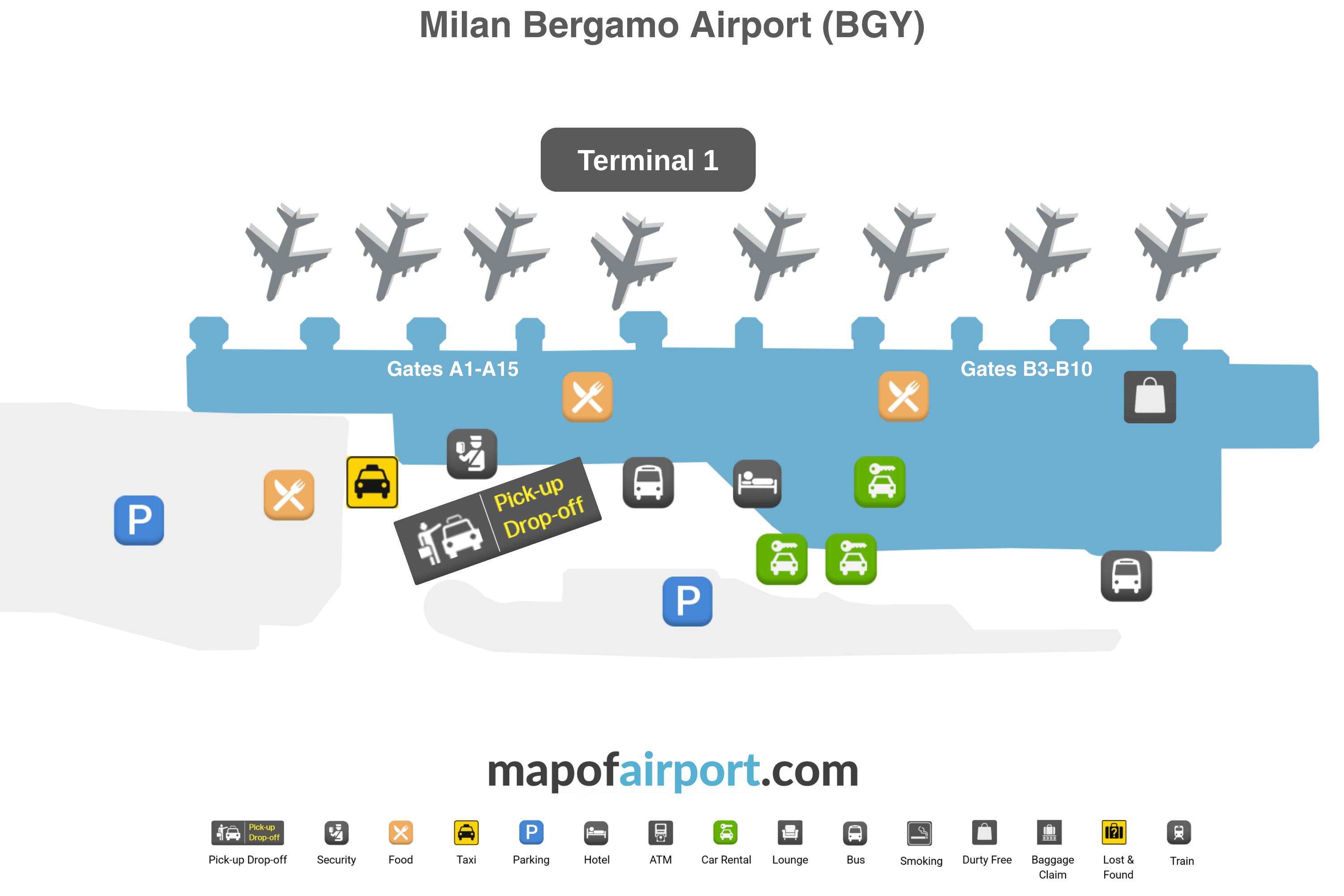 Map of Milan Bergamo Airport (BGY)