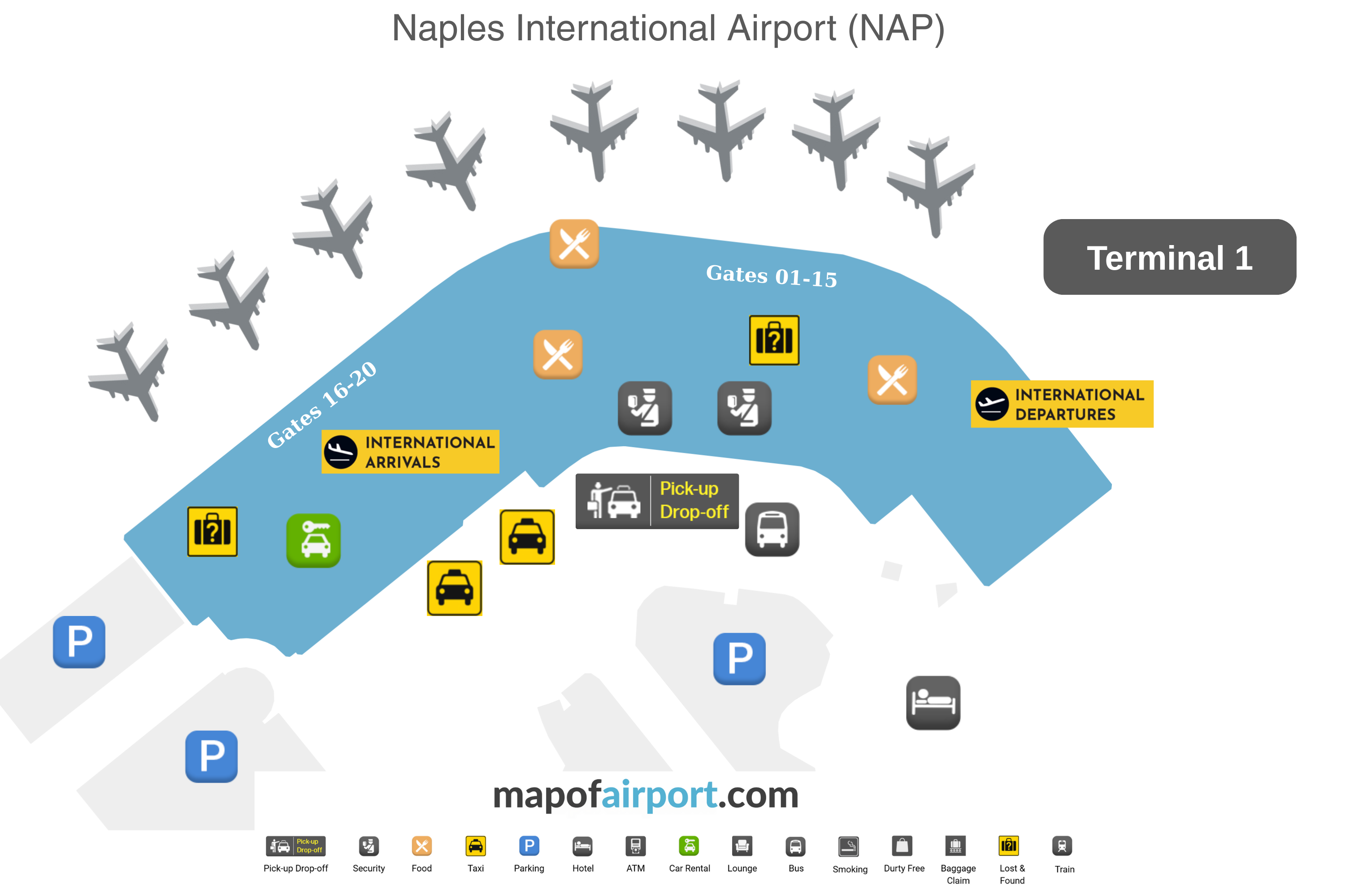 Map of Naples Airport (NAP)
