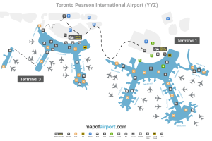 Map of Toronto Pearson Airport (YYZ) Map of Toronto Pearson Airport (YYZ)