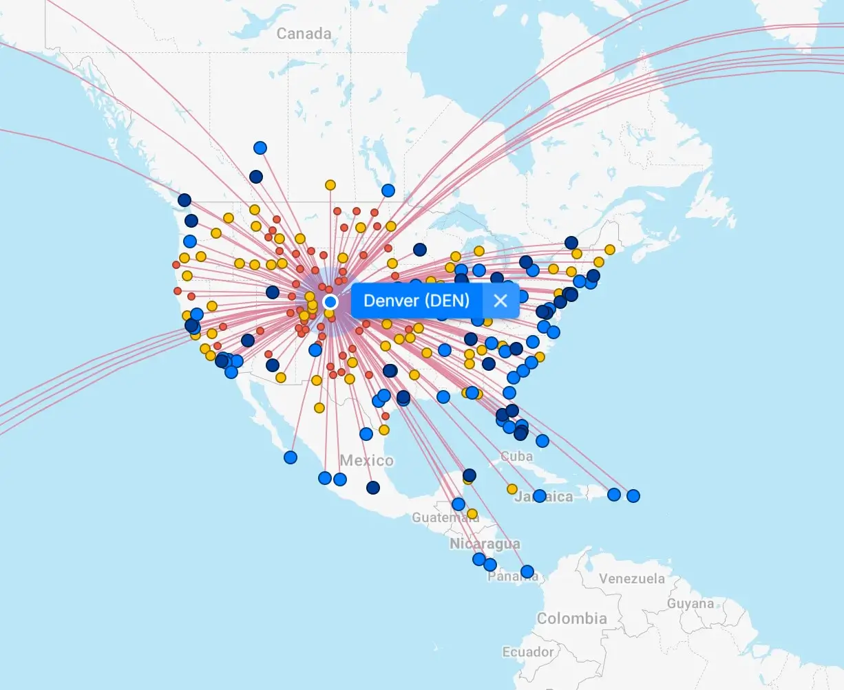 Map of Denver International Airport - Denver Airport Layout 5 Denver Airport destination map