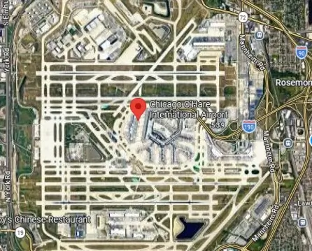 Map of Chicago O'Hare Airport (ORD) 4 Satellite view of Chicago O'Hare Airport