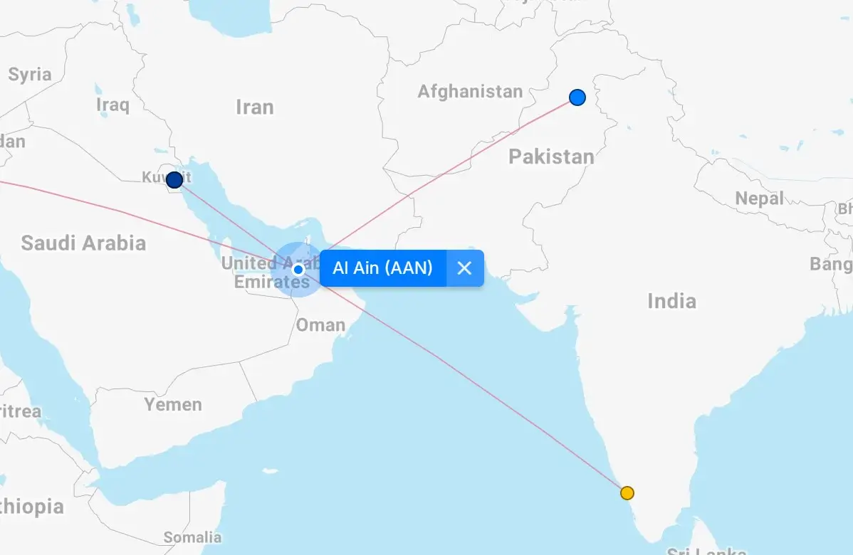 Map of Al Ain Airport (AAN) 5 Al Ain Airport destination map