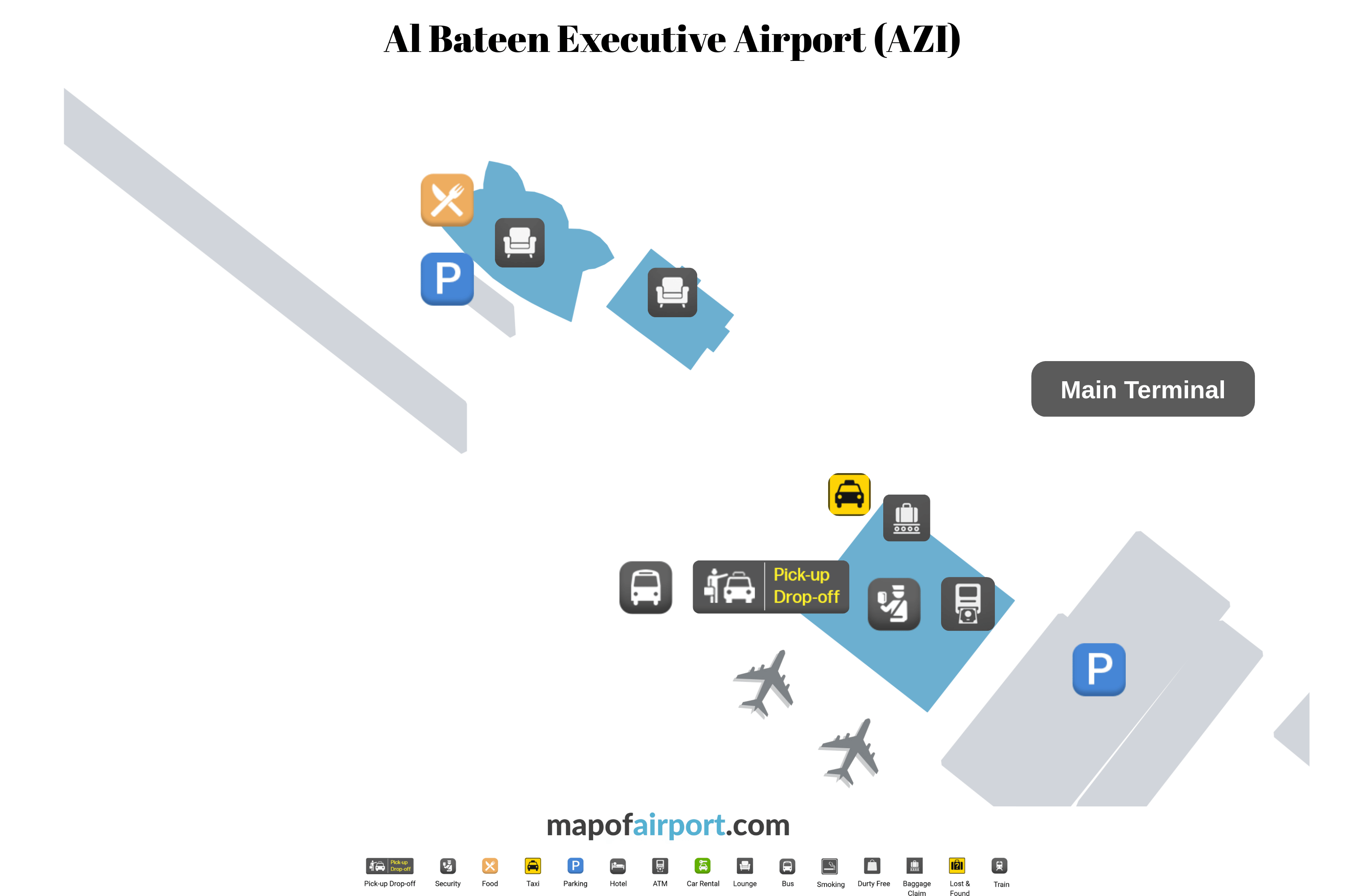 Map of Al Bateen Airport (AZI) Map of Al Bateen Airport (AZI)