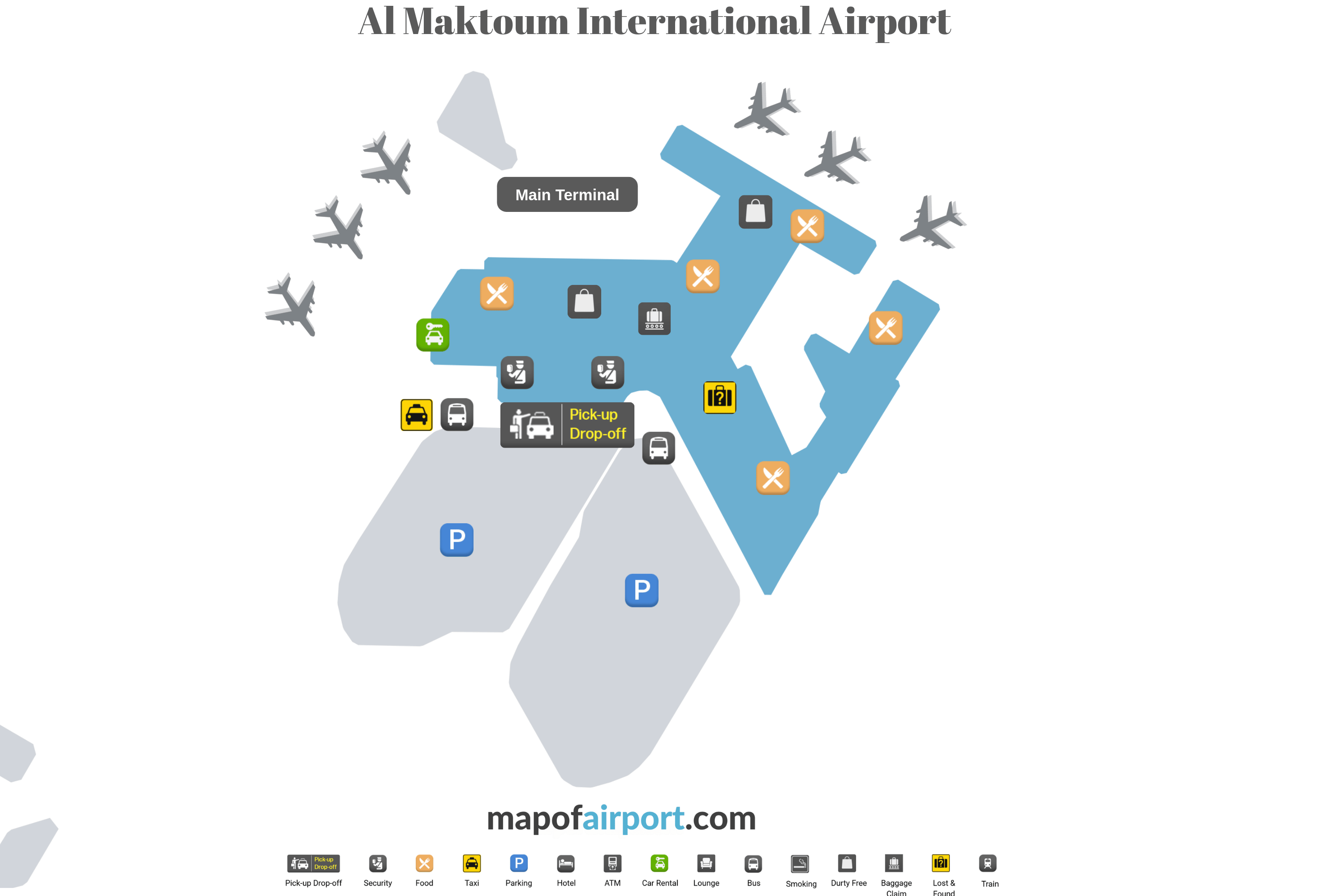 Map of Al Maktoum Airport (DWC) Map of Al Maktoum Airport (DWC)