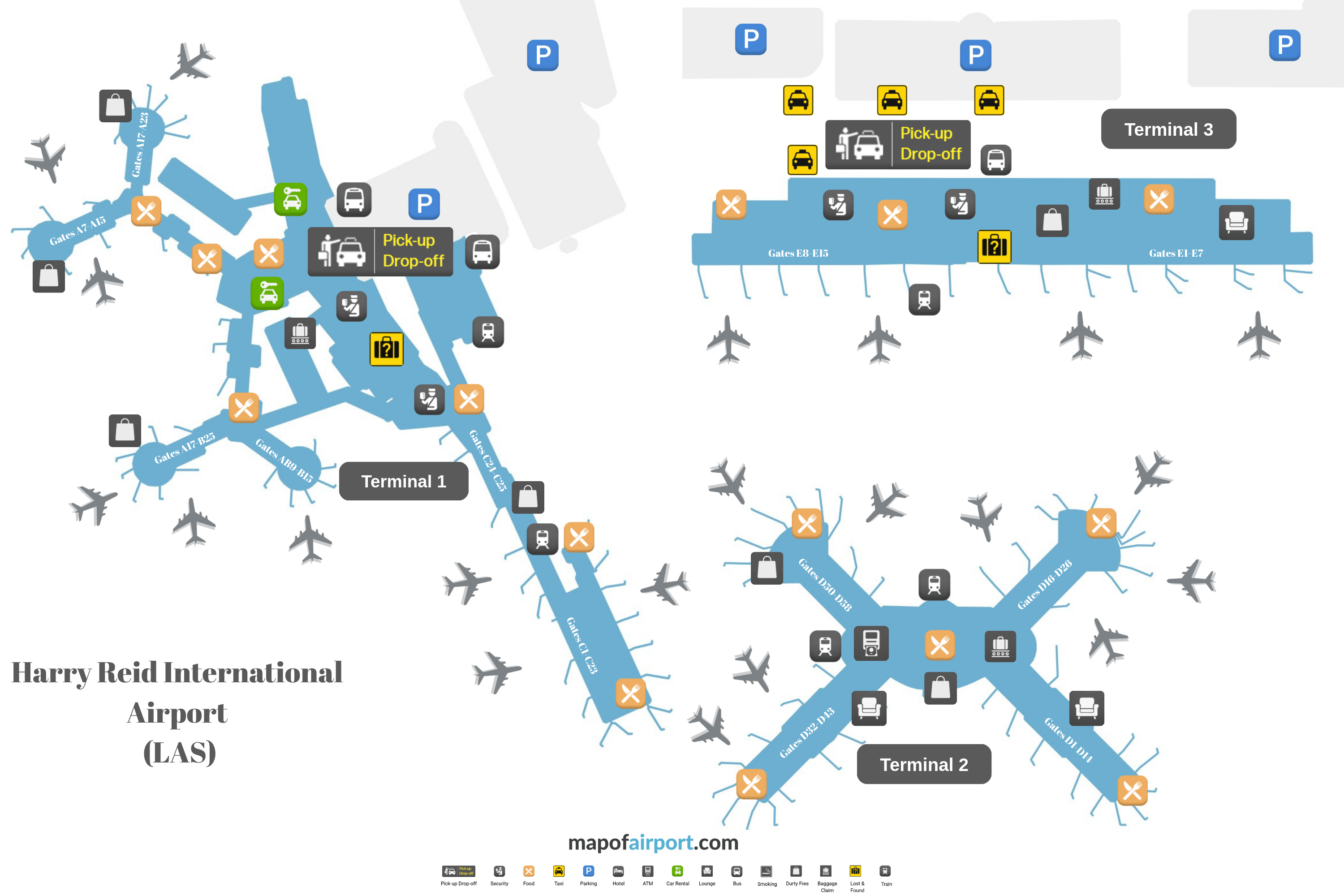 Map of Harry Reid Airport (LAS)