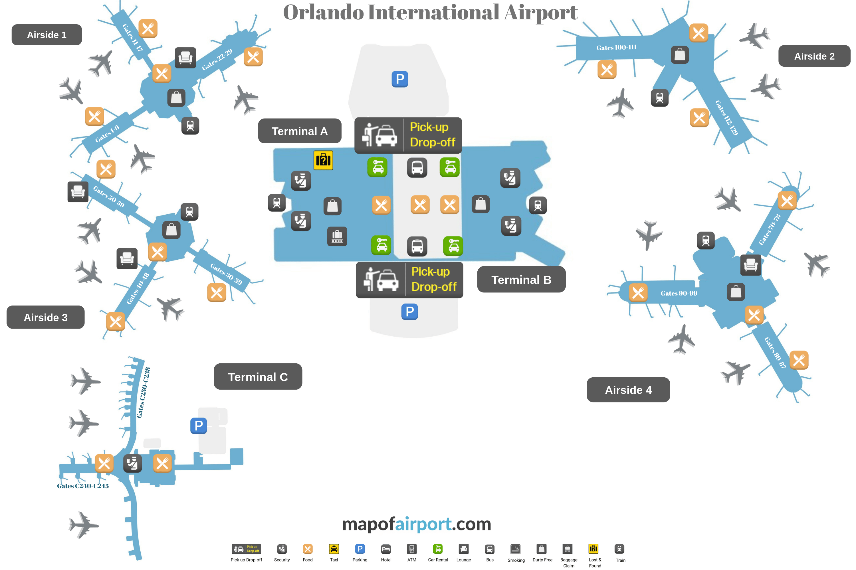 Map of Orlando Airport (MCO) 1 Orlando Airport Map