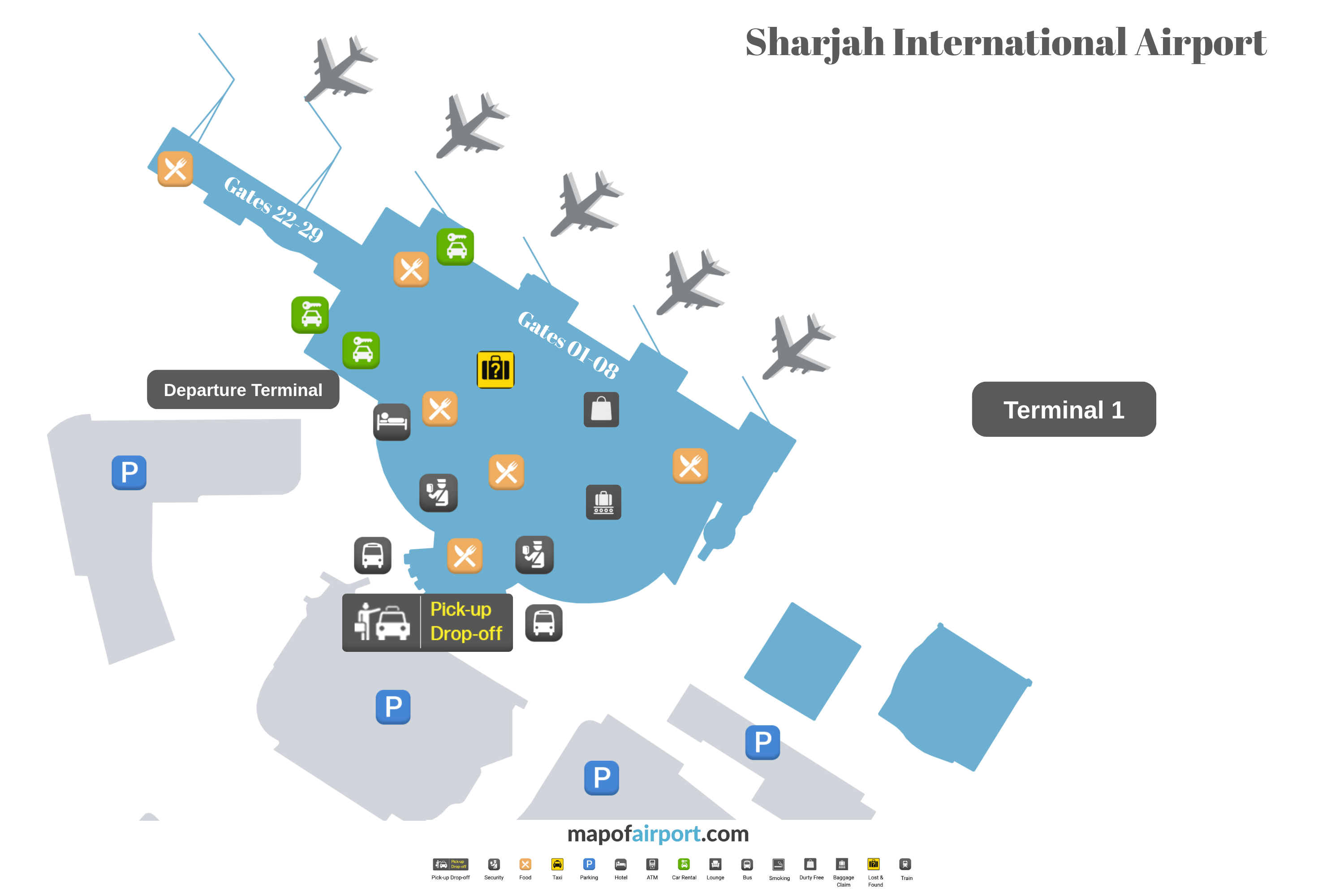 Map of Sharjah Airport (SHJ) 1 Sharjah Airport Map