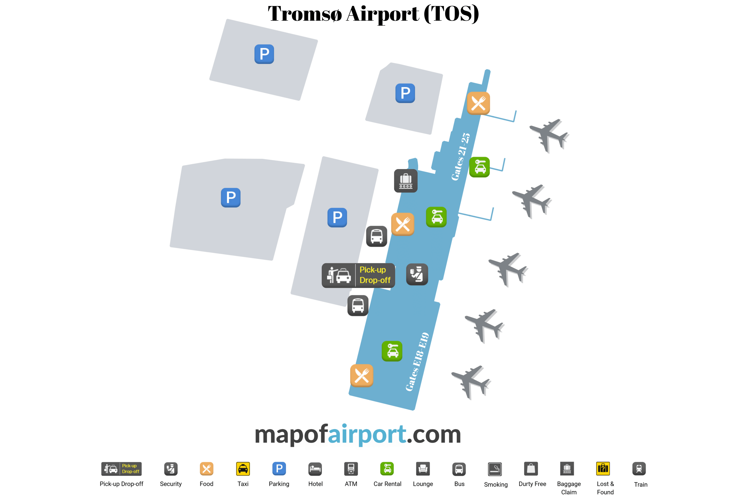 Map of Tromso Airport (TOS)
