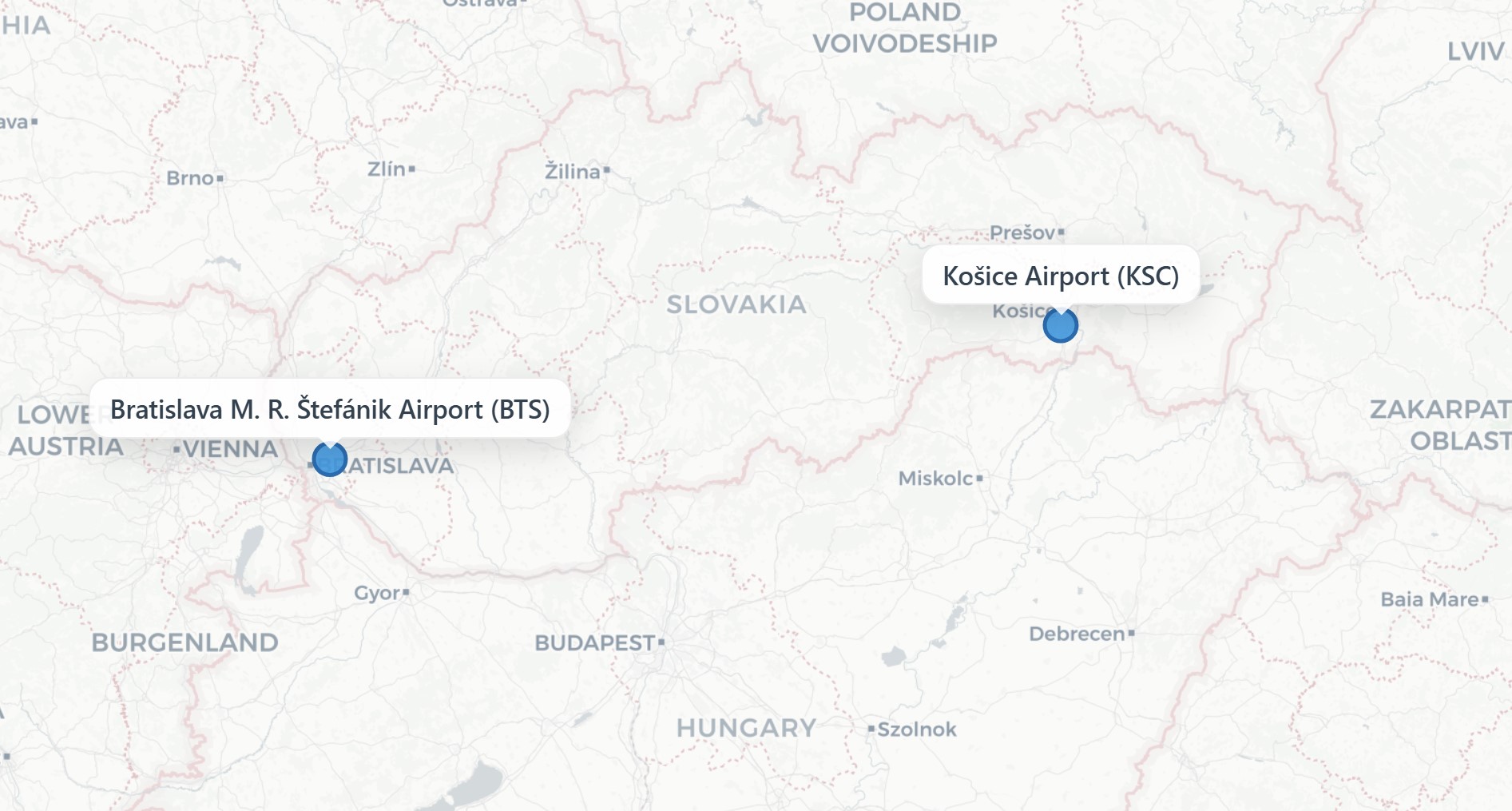 Airport Maps in Slovakia | Terminal Maps