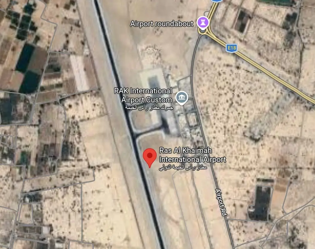 Map of Ras Al Khaimah Airport (RKT) 4 Satellite view of Ras Al Khaimah Airport