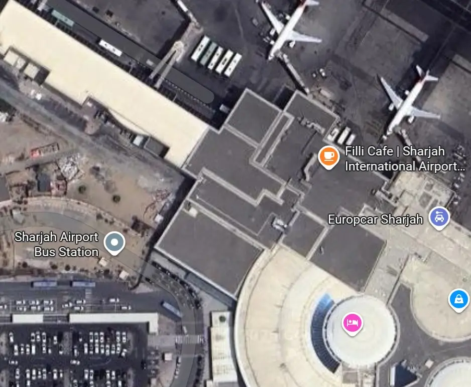 Map of Sharjah Airport (SHJ) 4 Satellite view of Sharjah Airport