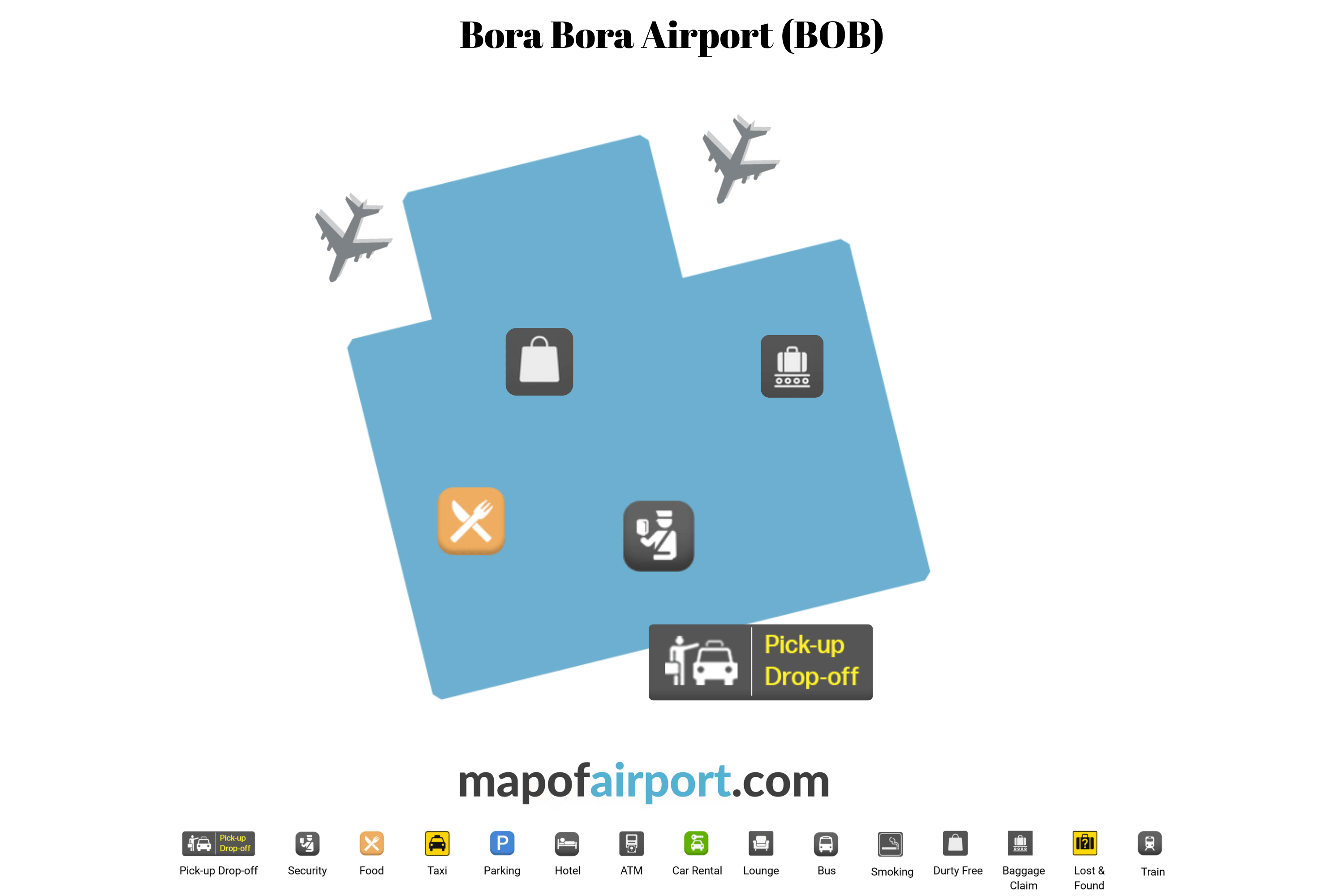 Map of Bora Bora Airport (BOB)