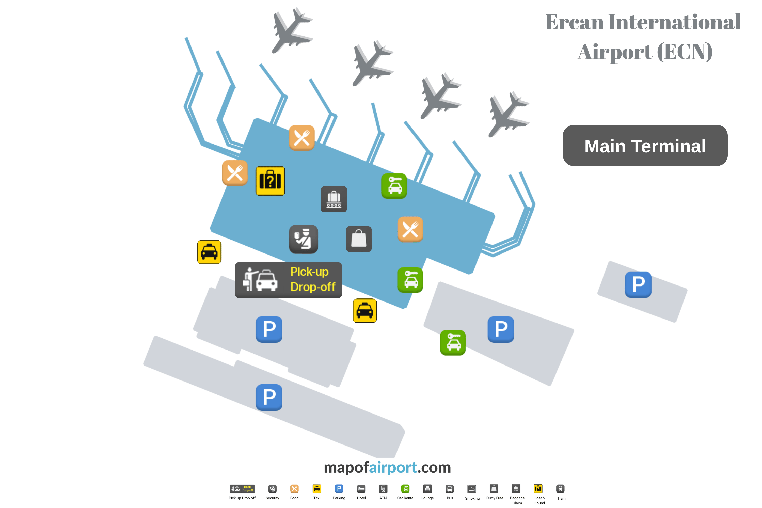Map of Ercan Airport (ECN)