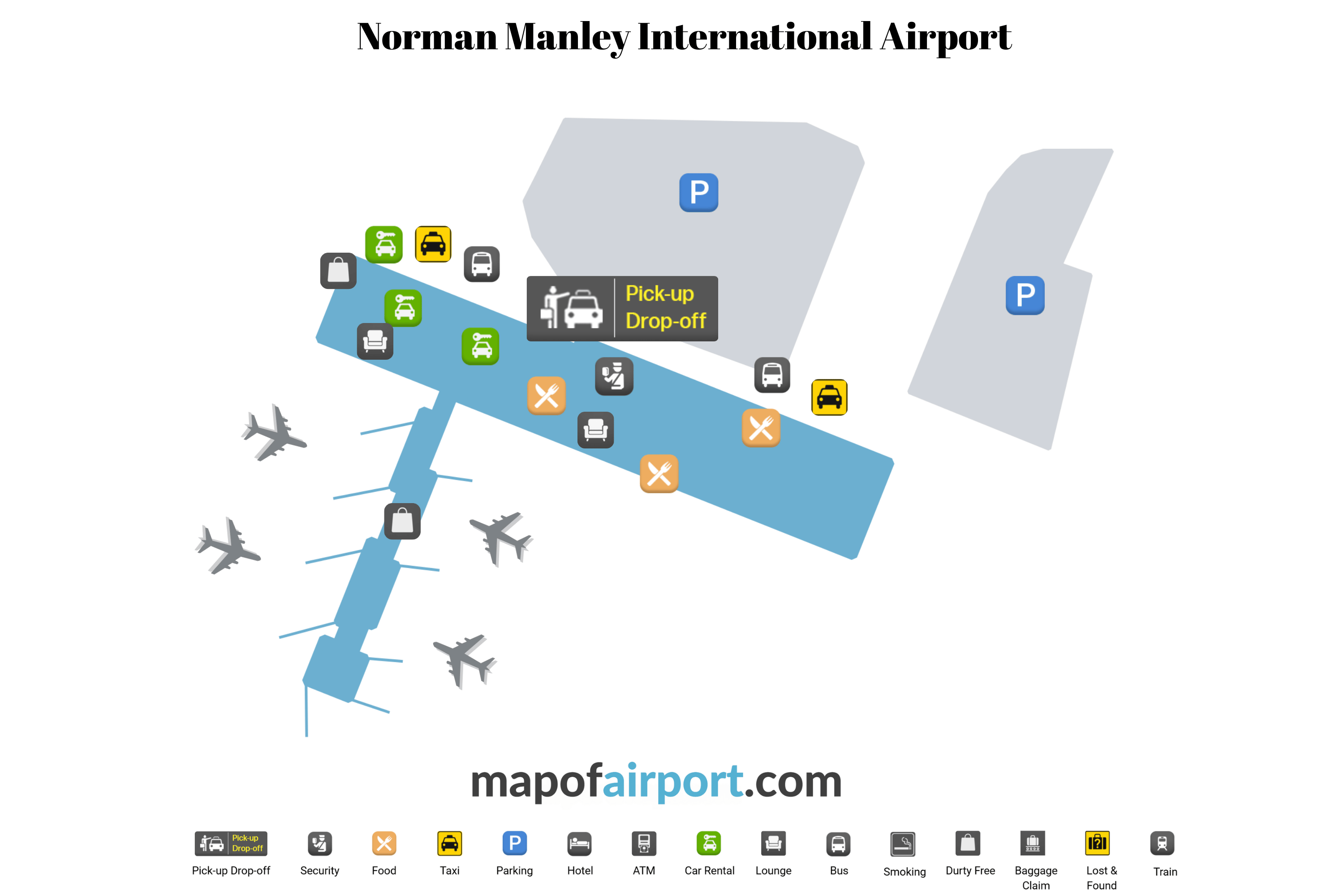 Map of Norman Manley Airport (KIN)