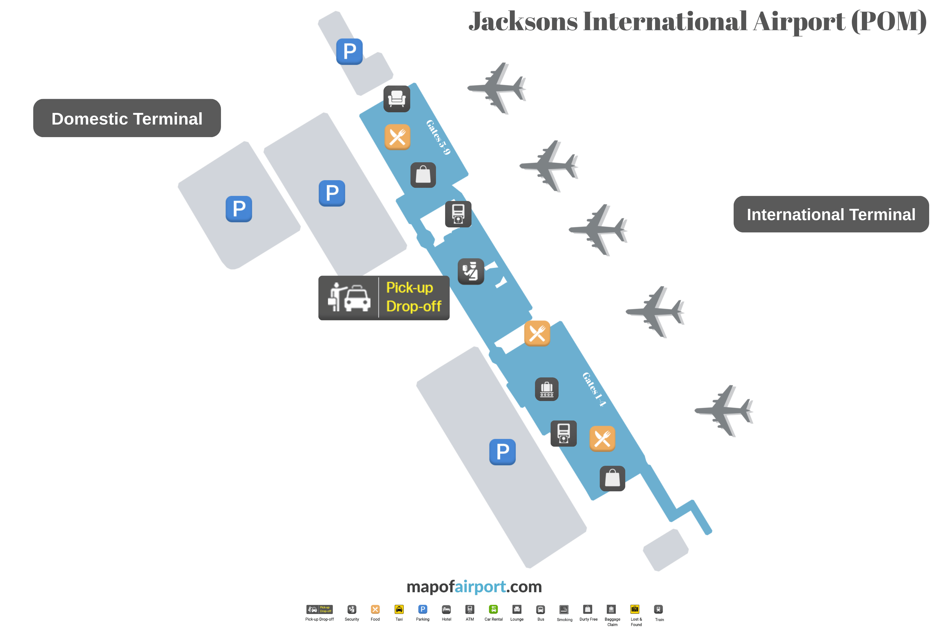 Map of Port Moresby Airport (POM)