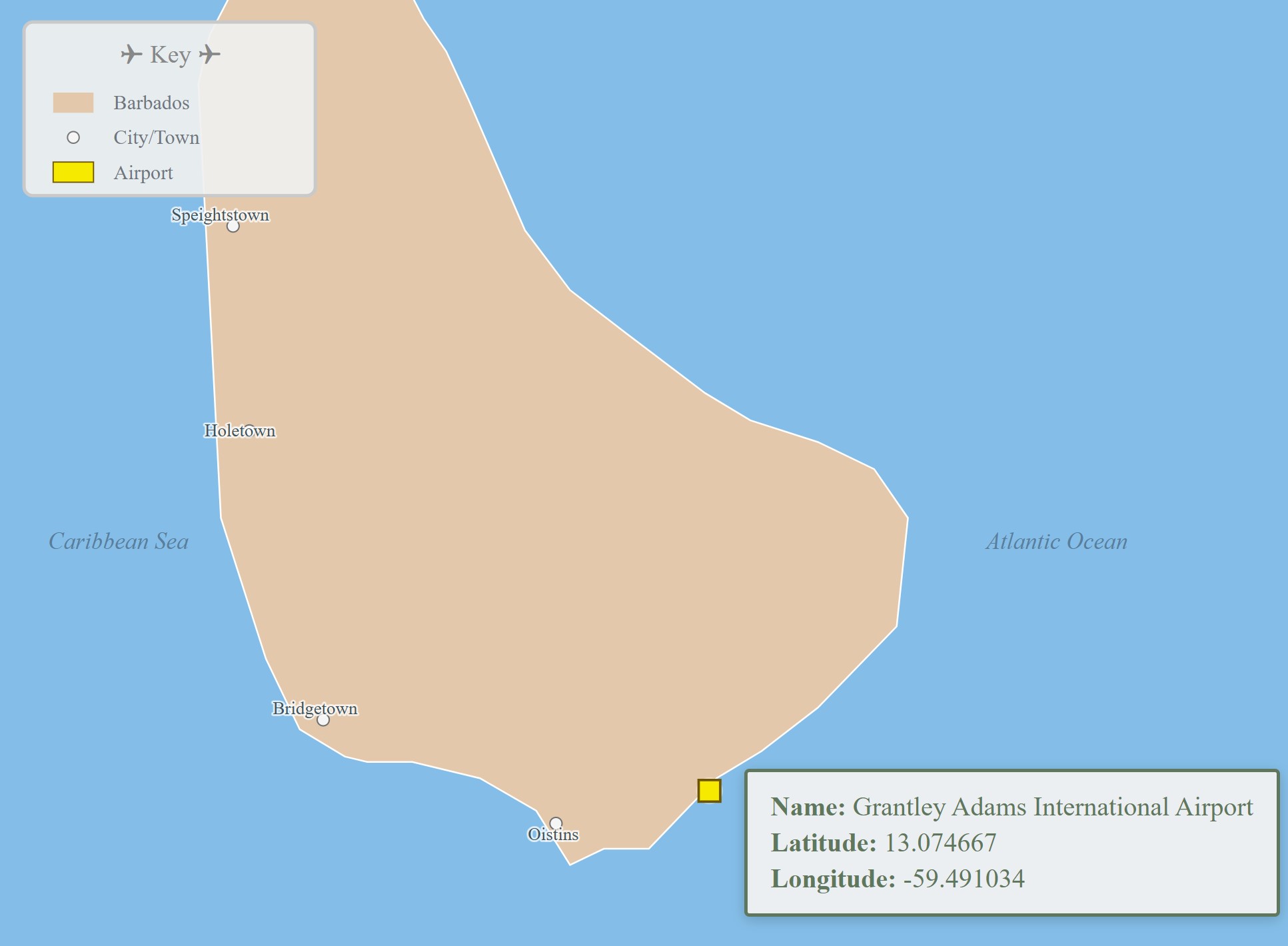 Airport map in Barbados – Terminal Layout