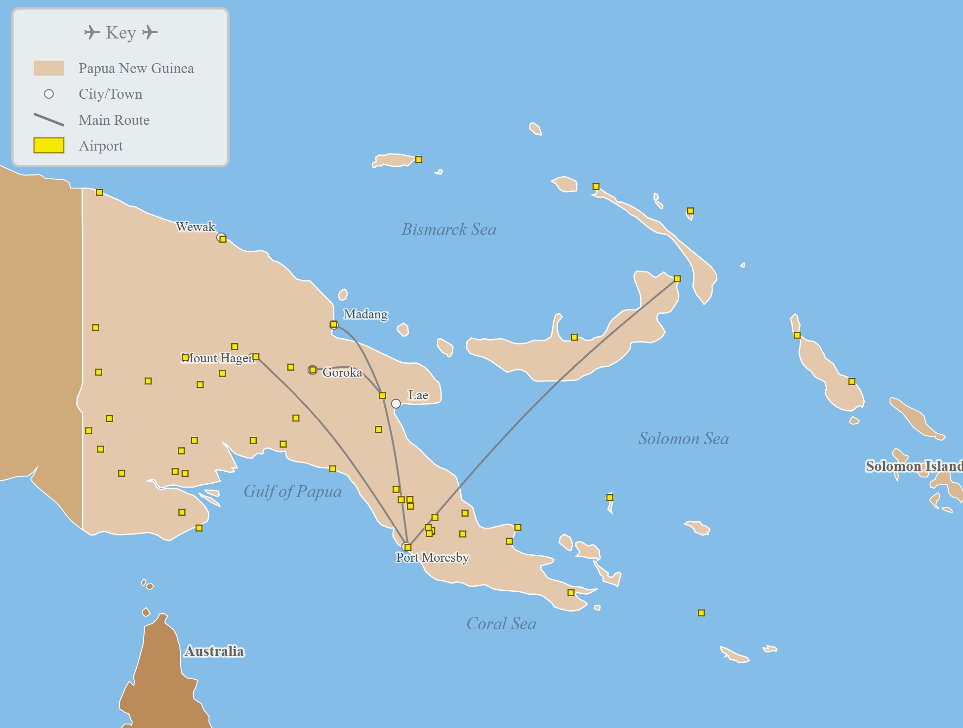 Airport Maps in Papua New Guinea