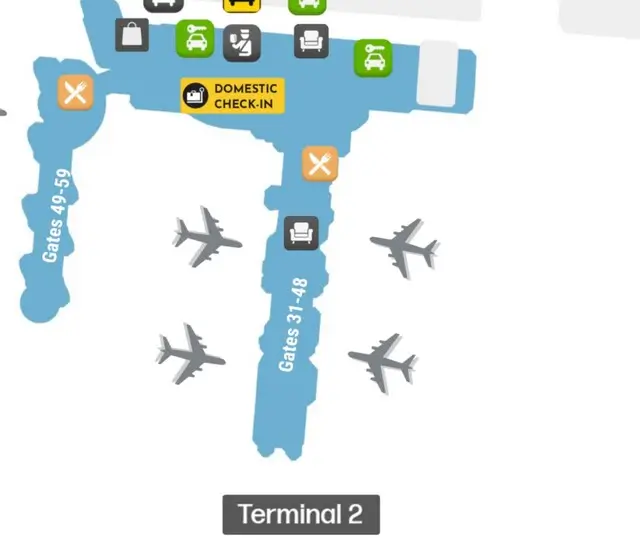 Map of Sydney Airport (SYD) 5 Sydney Airport Terminal 2 map
